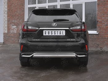 13 999 р. Защита заднего бампера (Ø75х42 мм, нержавейка, NOT F-SPORT) Russtal Lexus RX350L AL20 дорестайлинг (2017-2019)  с доставкой в г. Майкоп. Увеличить фотографию 3