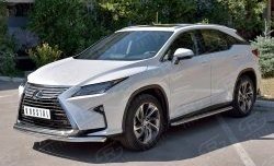 19 549 р. Защита переднего бампера (2 трубыØ63 и 42 мм, нержавейка) SLITKOFF  Lexus RX  200T (2015-2017) AL20 дорестайлинг  с доставкой в г. Майкоп. Увеличить фотографию 2