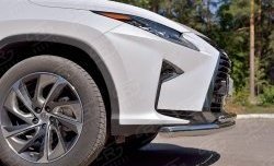 19 549 р. Защита переднего бампера (2 трубыØ63 и 42 мм, нержавейка) SLITKOFF  Lexus RX  200T (2015-2017) AL20 дорестайлинг  с доставкой в г. Майкоп. Увеличить фотографию 3