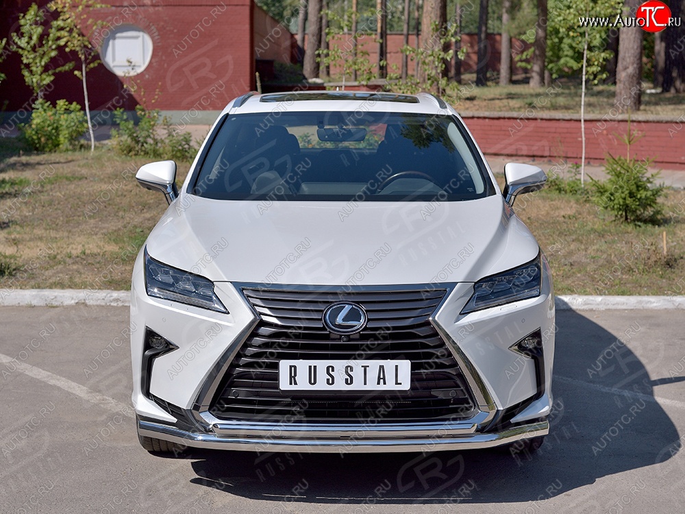 19 549 р. Защита переднего бампера (2 трубыØ63 и 42 мм, нержавейка) SLITKOFF  Lexus RX  200T (2015-2017) AL20 дорестайлинг  с доставкой в г. Майкоп