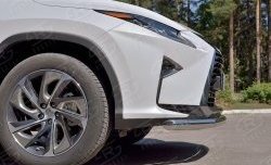 16 949 р. Защита переднего бампера (Ø63 мм, нержавейка) SLITKOFF Lexus RX 200T AL20 дорестайлинг (2015-2017)  с доставкой в г. Майкоп. Увеличить фотографию 3