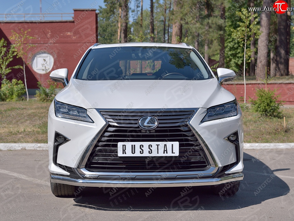 16 949 р. Защита переднего бампера (Ø63 мм, нержавейка) SLITKOFF Lexus RX 200T AL20 дорестайлинг (2015-2017)  с доставкой в г. Майкоп