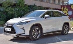 12 999 р. Защита переднего бампера (Ø75х42 мм, нержавейка) Russtal Lexus RX 200T AL20 дорестайлинг (2015-2017)  с доставкой в г. Майкоп. Увеличить фотографию 2
