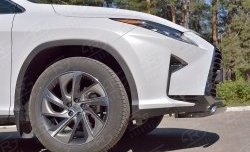 12 999 р. Защита переднего бампера (Ø75х42 мм, нержавейка) Russtal Lexus RX 200T AL20 дорестайлинг (2015-2017)  с доставкой в г. Майкоп. Увеличить фотографию 3