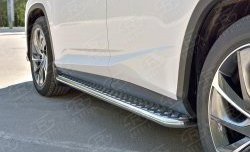 24 649 р. Широкая защита порогов из трубы диаметром 42 мм SLITKOFF Lexus RX 200T AL20 дорестайлинг (2015-2017)  с доставкой в г. Майкоп. Увеличить фотографию 2