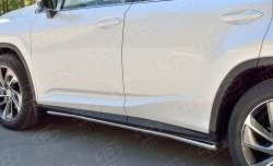 17 299 р. Защита порогов из круглой трубы диаметром 42 мм SLITKOFF Lexus RX 200T AL20 дорестайлинг (2015-2017)  с доставкой в г. Майкоп. Увеличить фотографию 2