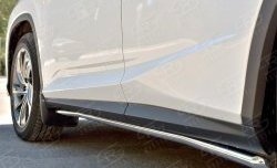 17 299 р. Защита порогов из круглой трубы диаметром 42 мм SLITKOFF Lexus RX 200T AL20 дорестайлинг (2015-2017)  с доставкой в г. Майкоп. Увеличить фотографию 3