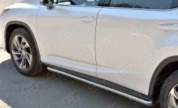 29 699 р. Защита порогов из круглой трубы диаметром 63 мм SLITKOFF Lexus RX 200T AL20 дорестайлинг (2015-2017)  с доставкой в г. Майкоп. Увеличить фотографию 2