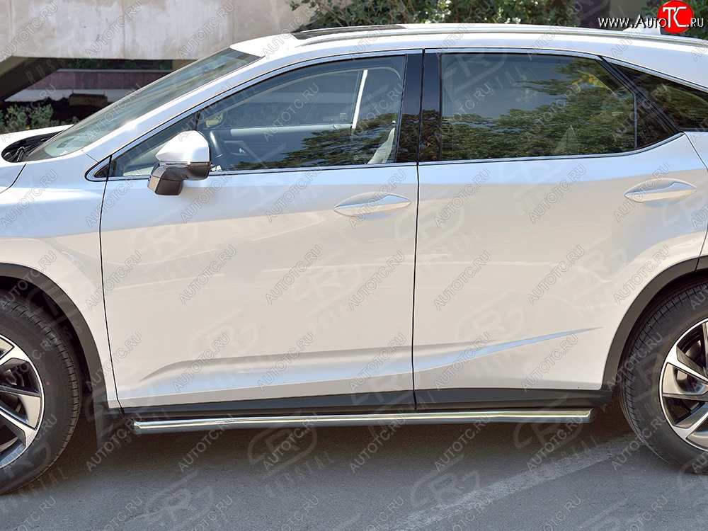 29 699 р. Защита порогов из круглой трубы диаметром 63 мм SLITKOFF Lexus RX 200T AL20 дорестайлинг (2015-2017)  с доставкой в г. Майкоп