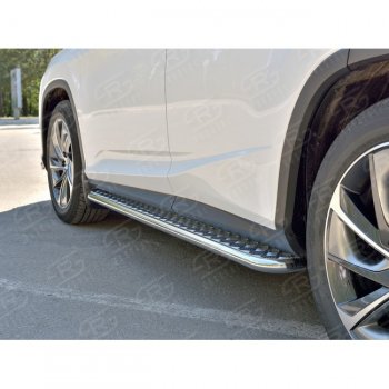 22 999 р. Широкая защита порогов с трубой диаметром 42 мм SLITKOFF v2 Lexus RX 200T AL20 дорестайлинг (2015-2017)  с доставкой в г. Майкоп. Увеличить фотографию 2