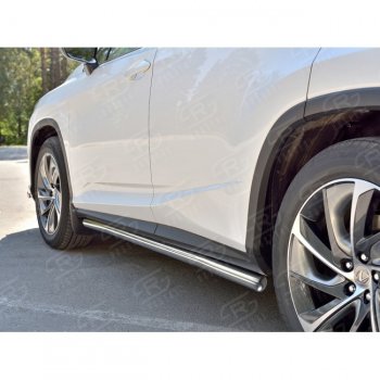 19 999 р. Защита порогов SLITKOFF из круглой трубы диаметром 42 мм v3 Lexus RX 200T AL20 дорестайлинг (2015-2017)  с доставкой в г. Майкоп. Увеличить фотографию 2
