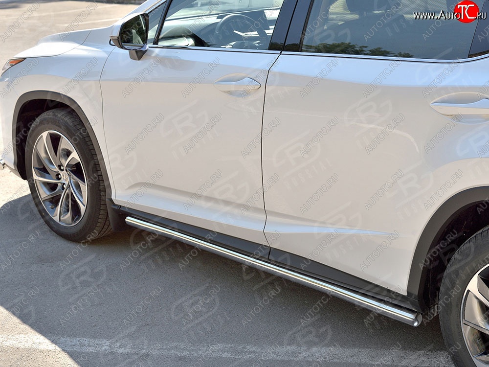 19 999 р. Защита порогов SLITKOFF из круглой трубы диаметром 42 мм v3 Lexus RX 200T AL20 дорестайлинг (2015-2017)  с доставкой в г. Майкоп