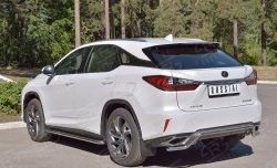 17 399 р. Защита заднего бампера (Ø42 мм волна, нержавейка) SLITKOFF  Lexus RX  200T (2015-2017) AL20 дорестайлинг  с доставкой в г. Майкоп. Увеличить фотографию 2