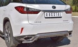 17 399 р. Защита заднего бампера (Ø42 мм волна, нержавейка) SLITKOFF  Lexus RX  200T (2015-2017) AL20 дорестайлинг  с доставкой в г. Майкоп. Увеличить фотографию 3