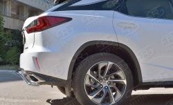 17 399 р. Защита заднего бампера (Ø42 мм волна, нержавейка) SLITKOFF  Lexus RX  200T (2015-2017) AL20 дорестайлинг  с доставкой в г. Майкоп. Увеличить фотографию 4