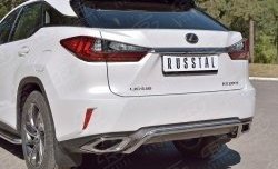 17 999 р. Защита заднего бампера (Ø42 мм волна под машину, нержавейка) SLITKOFF  Lexus RX  200T (2015-2017) AL20 дорестайлинг  с доставкой в г. Майкоп. Увеличить фотографию 3