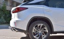 17 999 р. Защита заднего бампера (Ø42 мм волна под машину, нержавейка) SLITKOFF  Lexus RX  200T (2015-2017) AL20 дорестайлинг  с доставкой в г. Майкоп. Увеличить фотографию 4