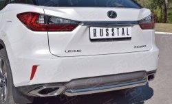 16 949 р. Защита заднего бампера (Ø63 мм, с полимерным покрытием) SLITKOFF  Lexus RX  200T (2015-2017) AL20 дорестайлинг  с доставкой в г. Майкоп. Увеличить фотографию 3