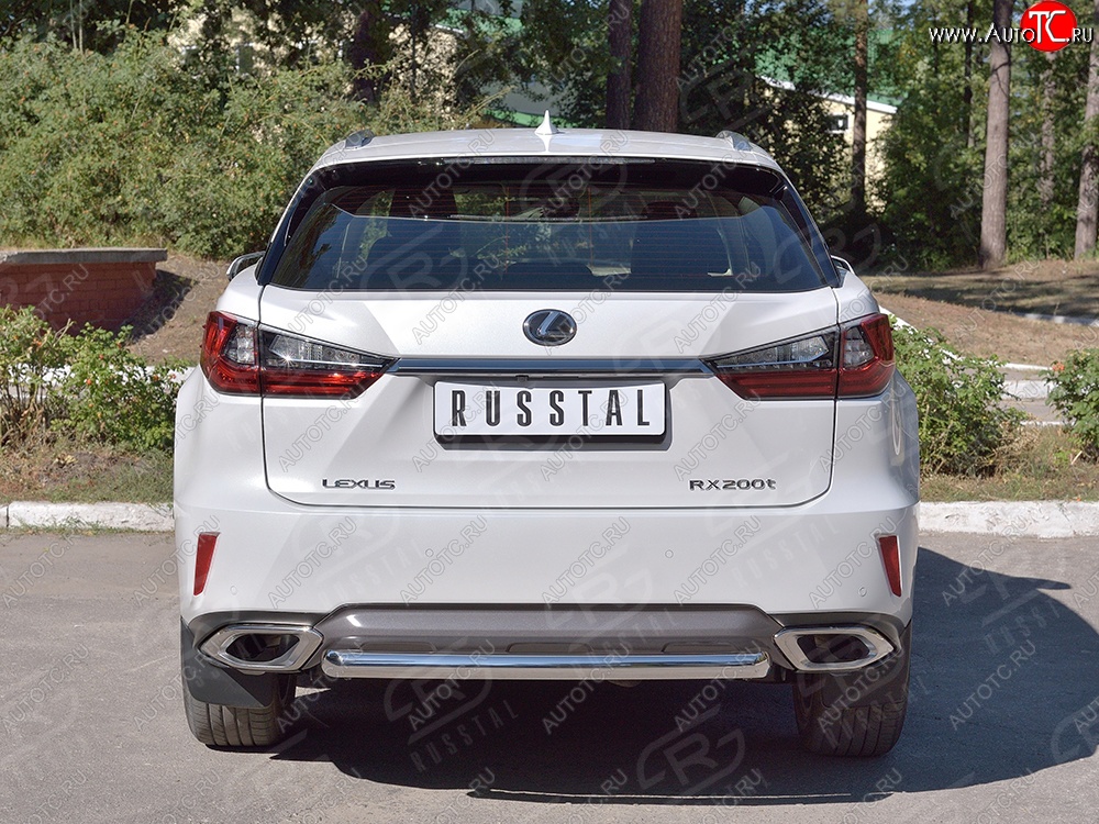 16 949 р. Защита заднего бампера (Ø63 мм, с полимерным покрытием) SLITKOFF  Lexus RX  200T (2015-2017) AL20 дорестайлинг  с доставкой в г. Майкоп