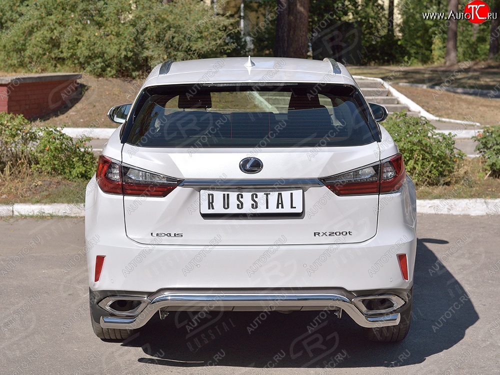 19 999 р. Защита заднего бампера диаметром 63 мм с изгибом SLITKOFF  Lexus RX  200T (2015-2017) AL20 дорестайлинг  с доставкой в г. Майкоп
