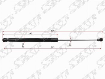 Левый упор капота SAT (газовый) Lexus RX350 AL10 дорестайлинг (2008-2012)