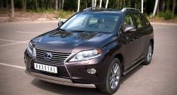 16 849 р. Защита переднего бампера (2 трубыØ75х42 мм, нержавейка) Russtal Lexus RX270 AL10 дорестайлинг (2010-2012)  с доставкой в г. Майкоп. Увеличить фотографию 4