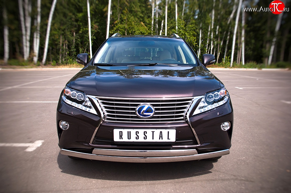 16 849 р. Защита переднего бампера (2 трубыØ75х42 мм, нержавейка) Russtal Lexus RX270 AL10 дорестайлинг (2010-2012)  с доставкой в г. Майкоп