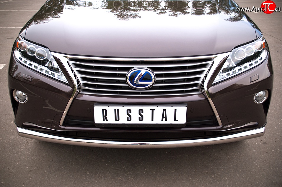 13 999 р. Одинарная защита переднего бампера диаметром 63 мм SLITKOFF Lexus RX450H AL10 дорестайлинг (2009-2012)  с доставкой в г. Майкоп