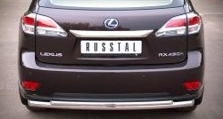 Защита заднего бампера (Ø63 и 42 мм, нержавейка) SLITKOFF Lexus RX270  AL10 - RX450H  AL10