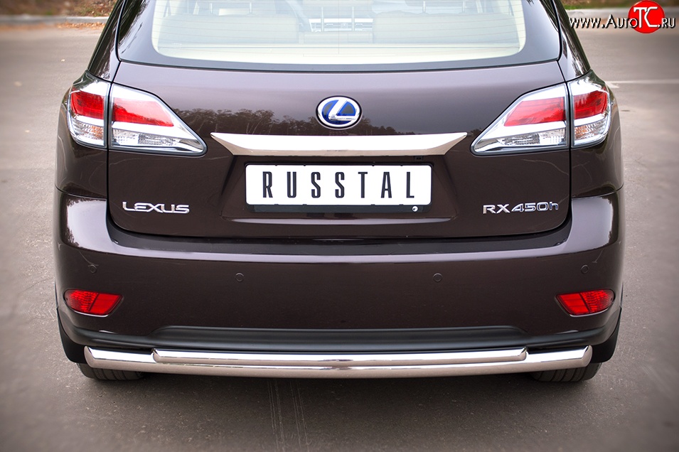 16 299 р. Защита заднего бампера (Ø63 и 42 мм, нержавейка) SLITKOFF Lexus RX350 AL10 дорестайлинг (2008-2012)  с доставкой в г. Майкоп