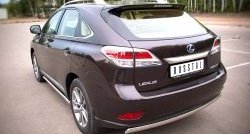 11 599 р. Защита заднего бампера (Ø75x42 мм, нержавейка) Russtal Lexus RX350 AL10 дорестайлинг (2008-2012)  с доставкой в г. Майкоп. Увеличить фотографию 4