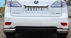 Защита заднего бампера (2 трубы Ø63 и 42 мм уголки, нержавейка) SLITKOFF Lexus RX270  AL10 - RX450H  AL10