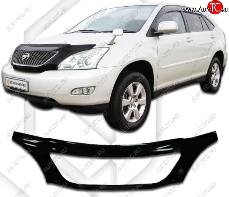 2 899 р. Дефлектор капота (exclusive) CA-Plastiс Lexus RX300 XU30 дорестайлинг (2003-2006) (серия Classic черный, Без надписи)  с доставкой в г. Майкоп