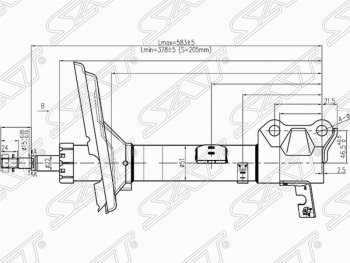 Правый амортизатор задний 4WD SAT Lexus RX350 XU30 дорестайлинг (2003-2006)