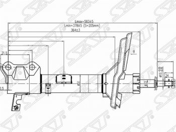 Левый амортизатор задний 4WD SAT Lexus RX350 XU30 дорестайлинг (2003-2006)