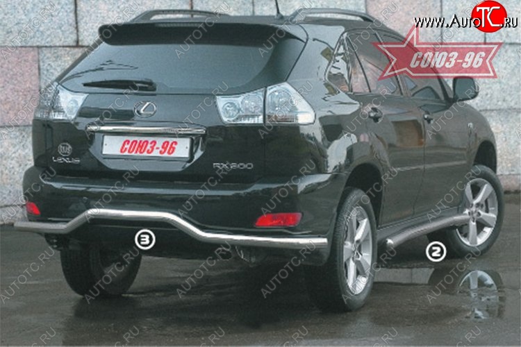 9 359 р. Защита заднего бампера Souz-96 (d60) Lexus RX330 XU30 (2003-2006)  с доставкой в г. Майкоп