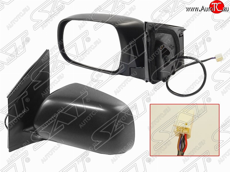 9 849 р. Левое боковое зеркало заднего вида SAT (обогрев, без затемнения) Toyota Harrier XU30 (2003-2013) (Неокрашенное)  с доставкой в г. Майкоп