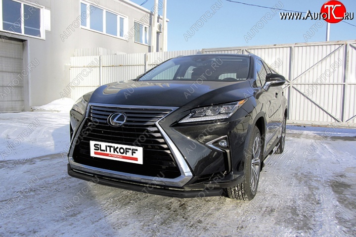 13 199 р. Защита переднего бампер Slitkoff Lexus RX350 AL20 дорестайлинг (2015-2019) (Цвет: серебристый)  с доставкой в г. Майкоп
