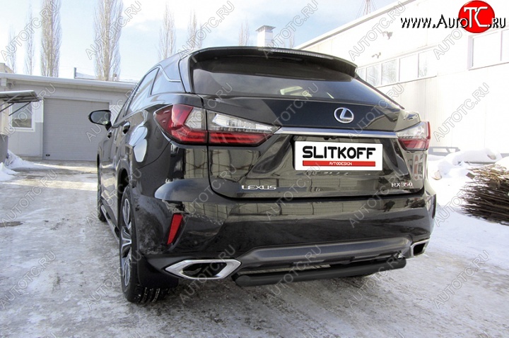 9 949 р. Защита задняя Slitkoff Lexus RX350 AL20 дорестайлинг (2015-2019) (Цвет: серебристый)  с доставкой в г. Майкоп