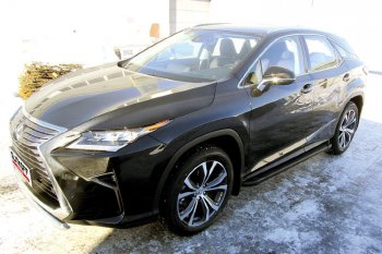 13 349 р. Пороги алюминиевые Slitkoff  Lexus RX350  AL20 (2015-2019) дорестайлинг (Optima Black )  с доставкой в г. Майкоп. Увеличить фотографию 2