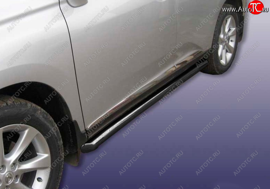 16 499 р. Защита порогов Ø76 мм с гибами Slitkoff  Lexus RX350  AL10 (2008-2012) дорестайлинг (сталь с полимерным покрытием, цвет серебро)  с доставкой в г. Майкоп