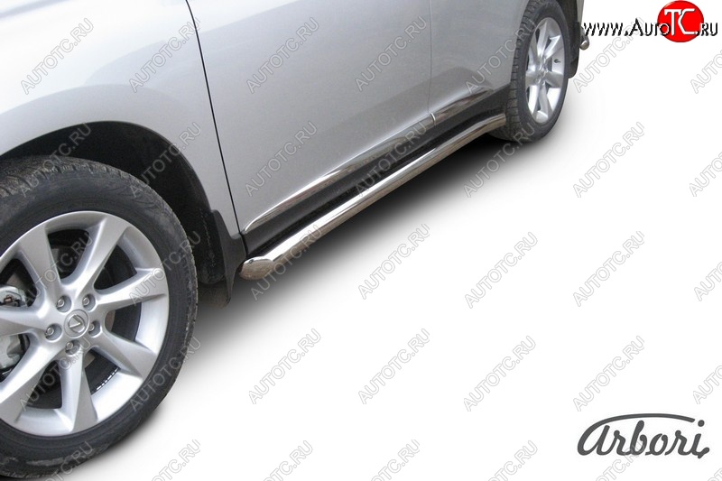 25 019 р. Защита штатных порогов Arbori (нержавейка, d76 mm). Lexus RX350 AL10 дорестайлинг (2008-2012)  с доставкой в г. Майкоп