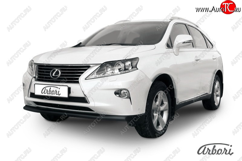 9 845 р. Защита переднего бампера Arbori (черная, 1 труба d57 mm). Lexus RX350 AL10 рестайлинг (2012-2015)  с доставкой в г. Майкоп