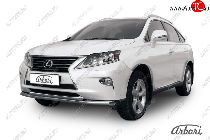 22 049 р. Защита переднего бампера Arbori (нержавейка, 2 трубы d57 mm) Lexus RX350 AL10 рестайлинг (2012-2015)  с доставкой в г. Майкоп