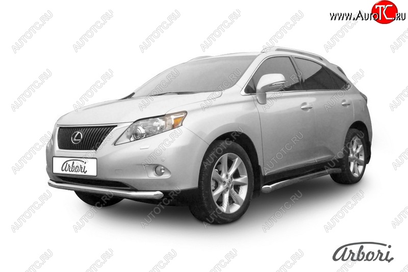 20 879 р. Защита переднего бампера Arbori (нержавейка, 1 труба d76 mm). Lexus RX350 AL10 дорестайлинг (2008-2012)  с доставкой в г. Майкоп