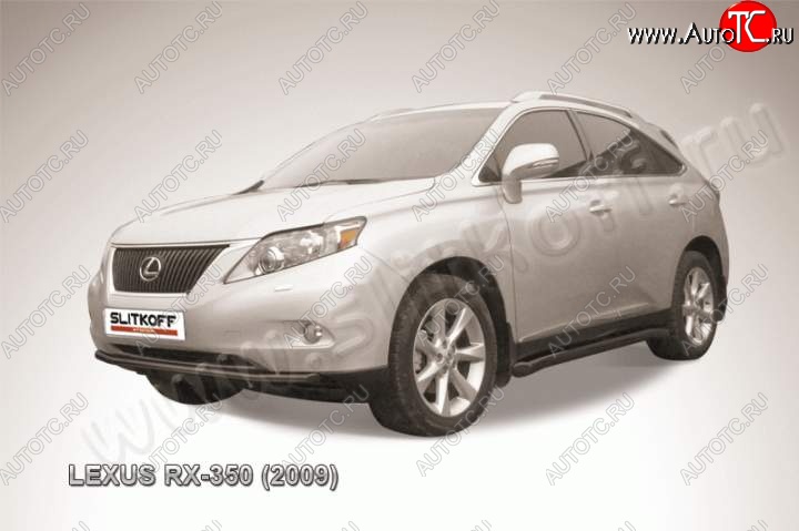 13 199 р. Защита переднего бампер Slitkoff  Lexus RX350  AL10 (2008-2012) дорестайлинг (Цвет: серебристый)  с доставкой в г. Майкоп