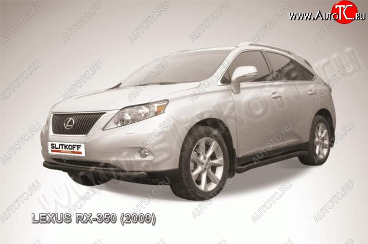 14 999 р. Защита переднего бампер Slitkoff  Lexus RX350  AL10 (2008-2012) дорестайлинг (Цвет: серебристый)  с доставкой в г. Майкоп