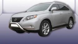 Усиленная низкая защита переднего бампера из трубы диаметром 76 мм Slitkoff Lexus RX350  AL10 (2008-2012) дорестайлинг