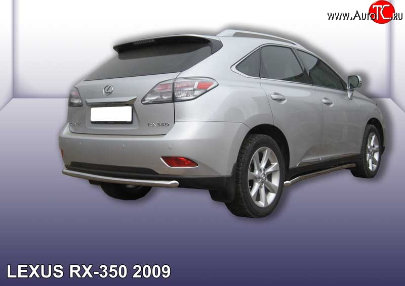 14 549 р. Одинарная защита заднего бампера из трубы диаметром 57 мм Slitkoff Lexus RX350 AL10 дорестайлинг (2008-2012) (Нержавейка, Полированная)  с доставкой в г. Майкоп