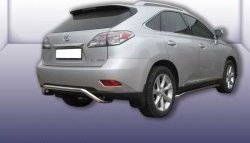 Фигурная защита заднего бампера диаметром 57 мм Slitkoff Lexus RX350  AL10 (2008-2012) дорестайлинг